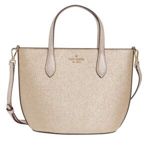 NEW Kate Spade New York Glimmer Leather Satchel Purse‎ Gold Crossbody Tote Bag